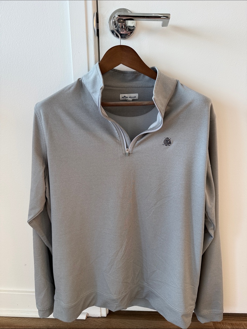 Peter Millar Light Gray Quarter-Zip Pullover Sweater